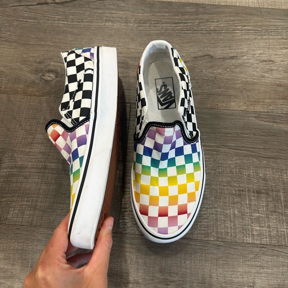 Vans Black and White Slip-On Sneakers Classic Canvas - Picture 2 of 7